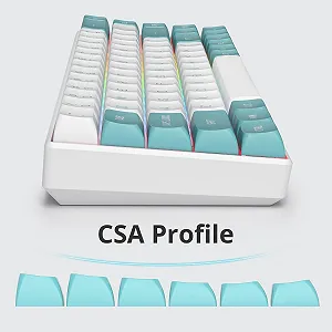 Кейкапи Topwang Keycaps 61 клавіша Білий-Голубий - Фото 1