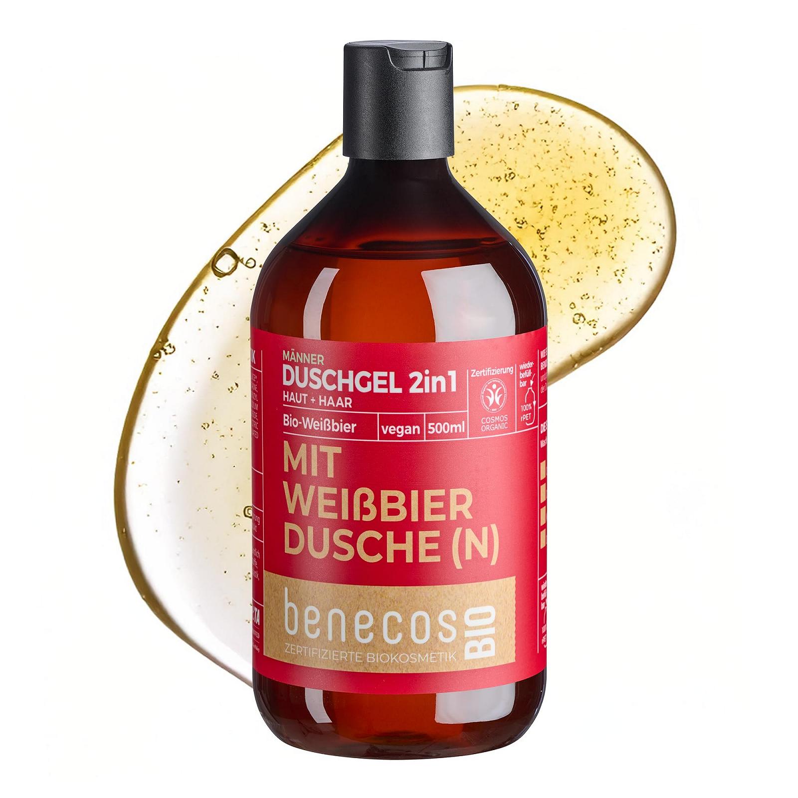 Гель для душа Benecos Organic White Beer 2-в-1 Натуральный Веганский 500 мл, фото №1