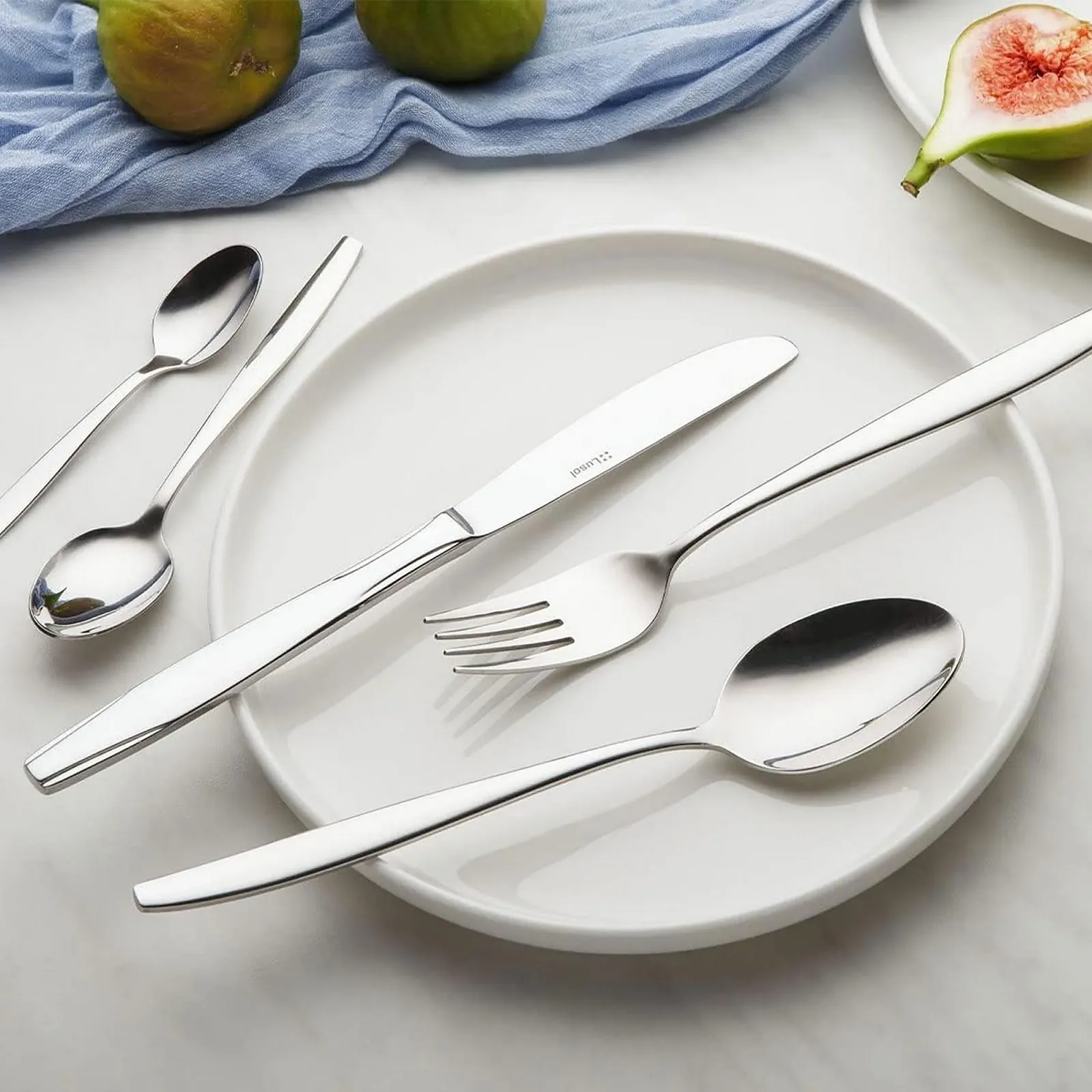 Набір столових приборів Well Home 24 предмети нержавіюча сталь срібне покриття, фото №7