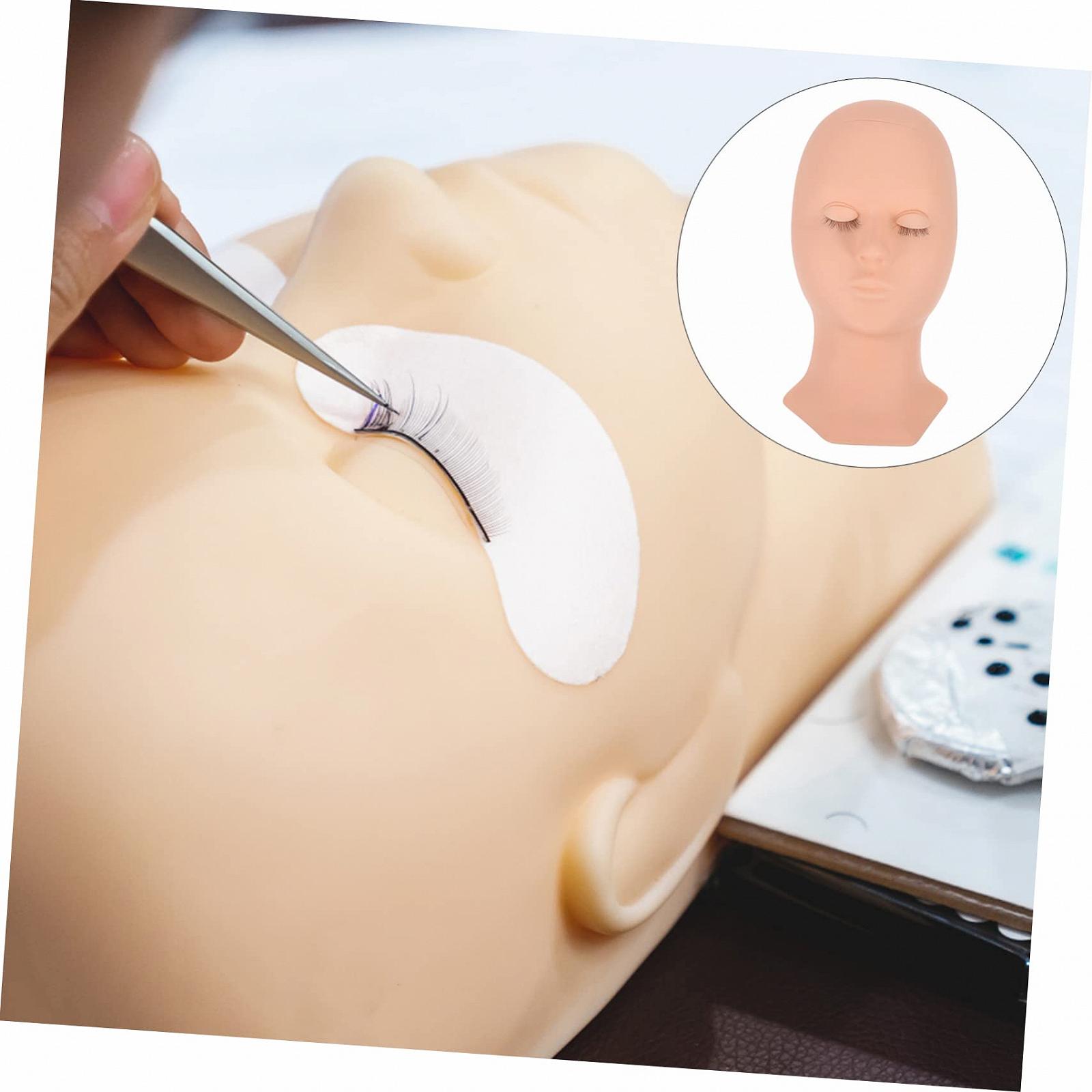 Голова-модель Angoily для практики ресниц и макияжа с короткими волосами с набором аксессуаров из силикона, фото №5 Голова-модель Angoily для практики ресниц и макияжа с короткими волосами с набором аксессуаров из силикона, фото №5