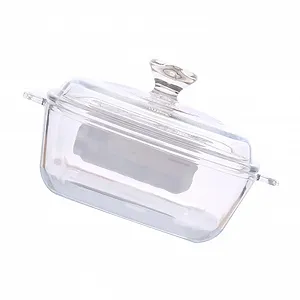 Стеклянная миска Прямоугольная Термостойкая с крышкой Ударопрочная - Фото 1