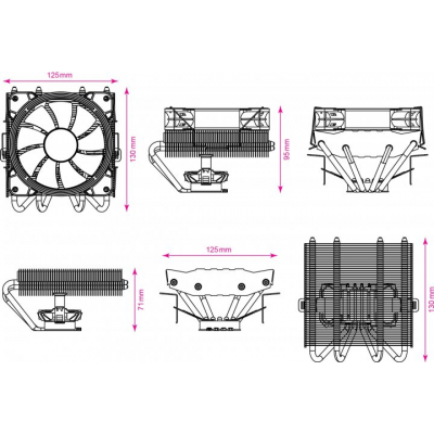 Кулер для ПК для процессора 2E Gaming Air Cool 2E-AC120T4-RGB, фото №7