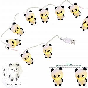 Гирлянда Riaxuebiy Panda, 3 м, 20 LED, USB, декоративная, для дома, свадьбы, вечеринки (3 м/20LED, Panda) synthetic.ua - Фото 1