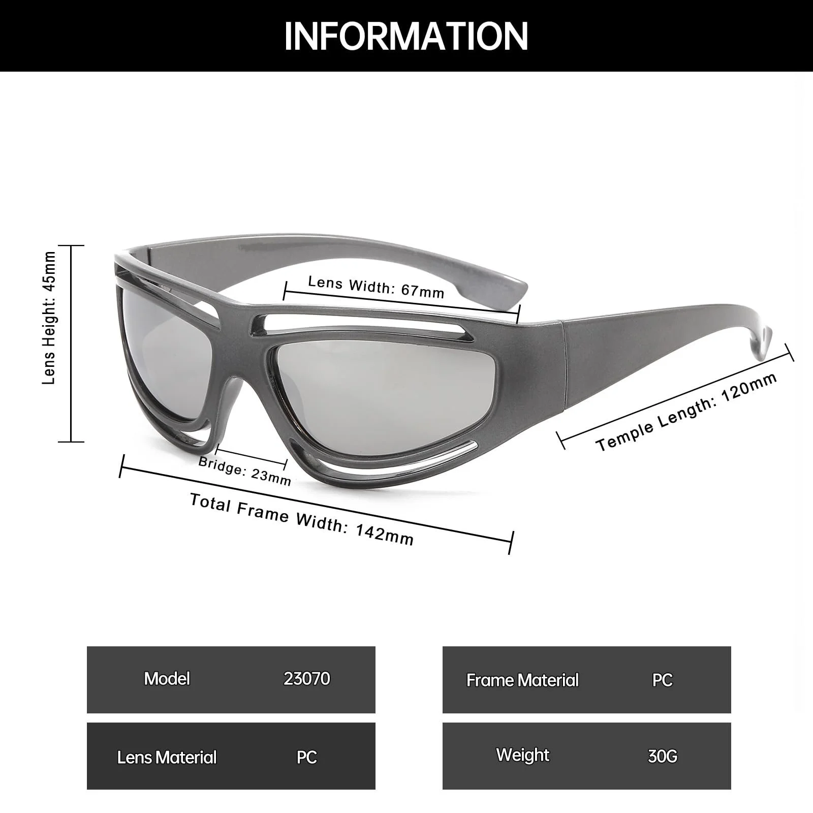 Спортивні окуляри YAMEIZE Futuristic UV400, фото №2