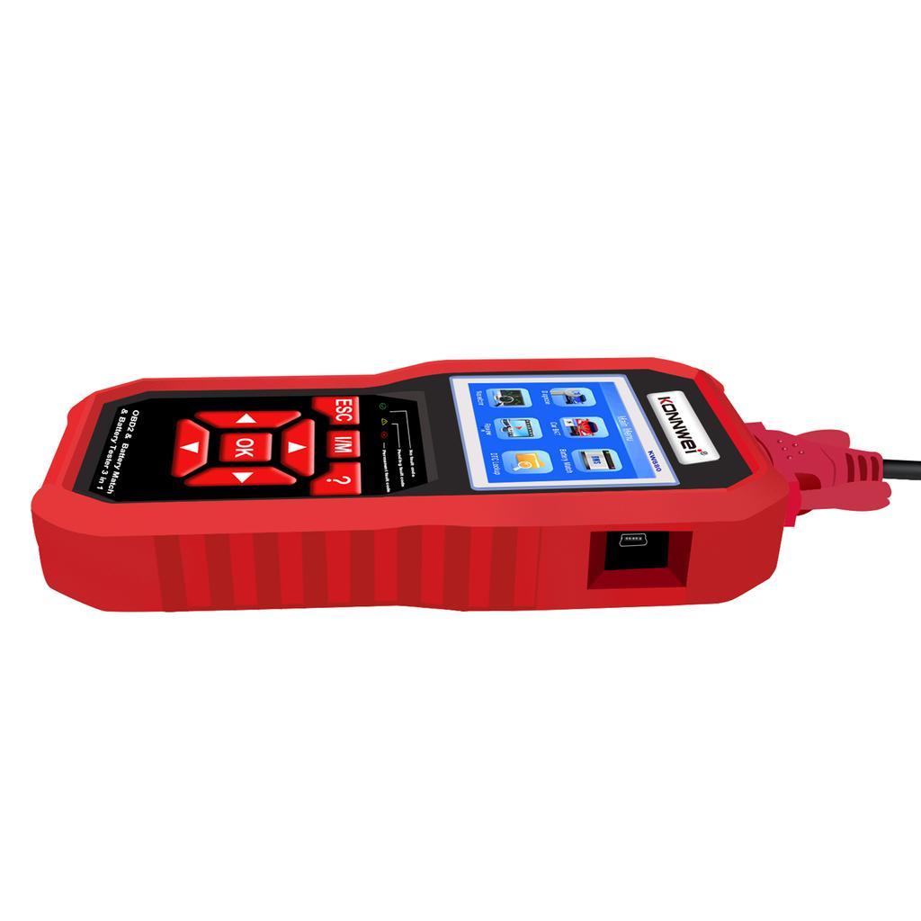 Автосканер акумулятора батареї KW880 OBD-II та CAN Konnwei 2.8" TFT, фото №6
