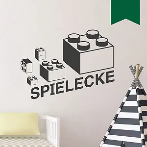 Наклейка на стіну WANDKINGS Play Building Blocks Bricks 70 x 52 см зелена - Фото 1