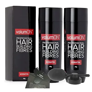 Волокна Volumon Keratin Hair Building Fibres для тонкого волосся - миттєво приховують зони порідіння, 28 г x 2 - Фото 1