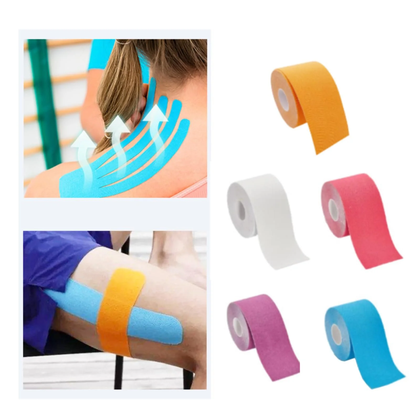 Тейп для обличчя Landrain 2,5 см x 5 м 5 шт. Фіолетовий, Червоний, Помаранчевий, Синій, Білий, фото №4 Тейп для обличчя Landrain 2,5 см x 5 м 5 шт. Фіолетовий, Червоний, Помаранчевий, Синій, Білий, фото №4