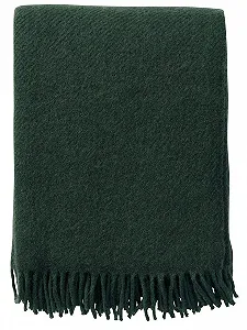 Плед Шерстяной Klippan Gotland 130 x 200 см Темно-зеленый - Фото 1