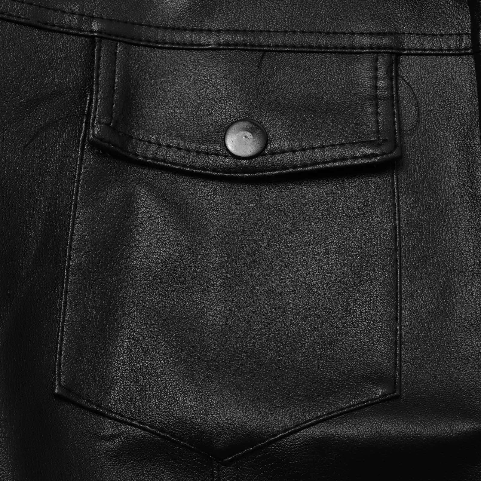 Зимняя куртка для мальчиков UnoSheng, искусственная кожа, стойка-воротник, на молнии, длинный рукав, средней длины, фото №6