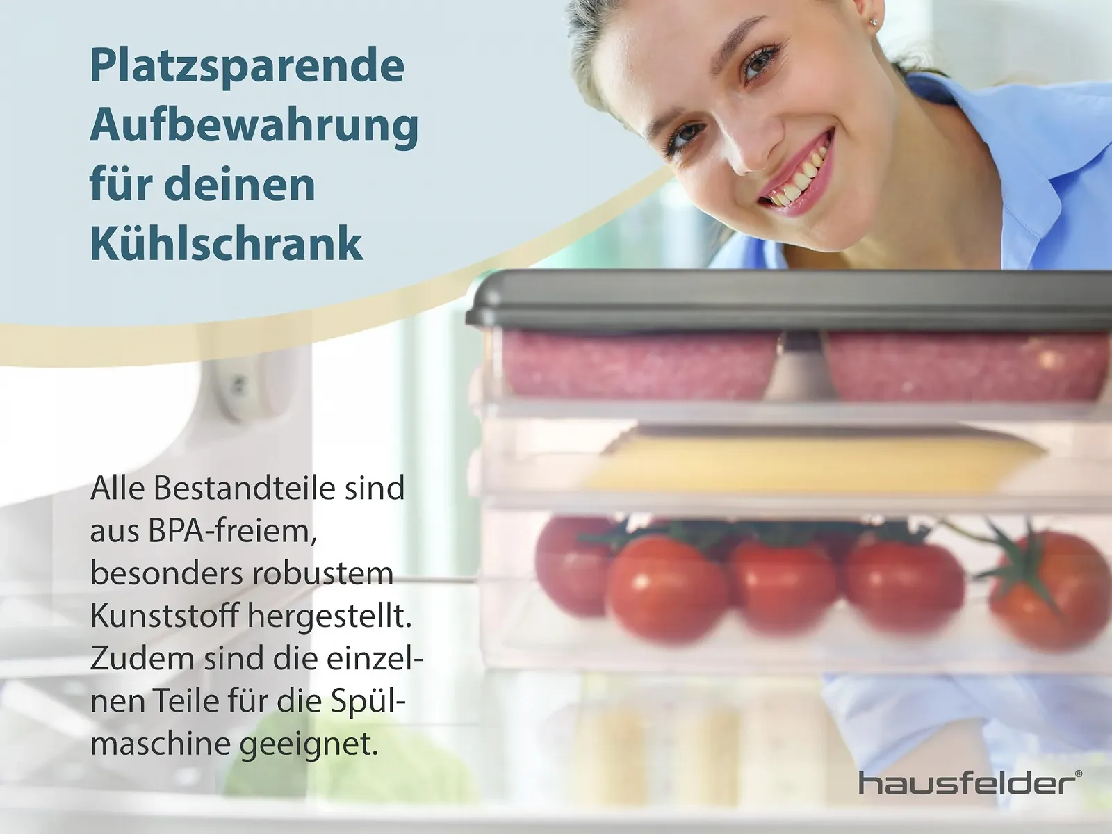 Набір контейнерів для нарізки Hausfelder 3 шт. штабельовані антрацит, фото №7
