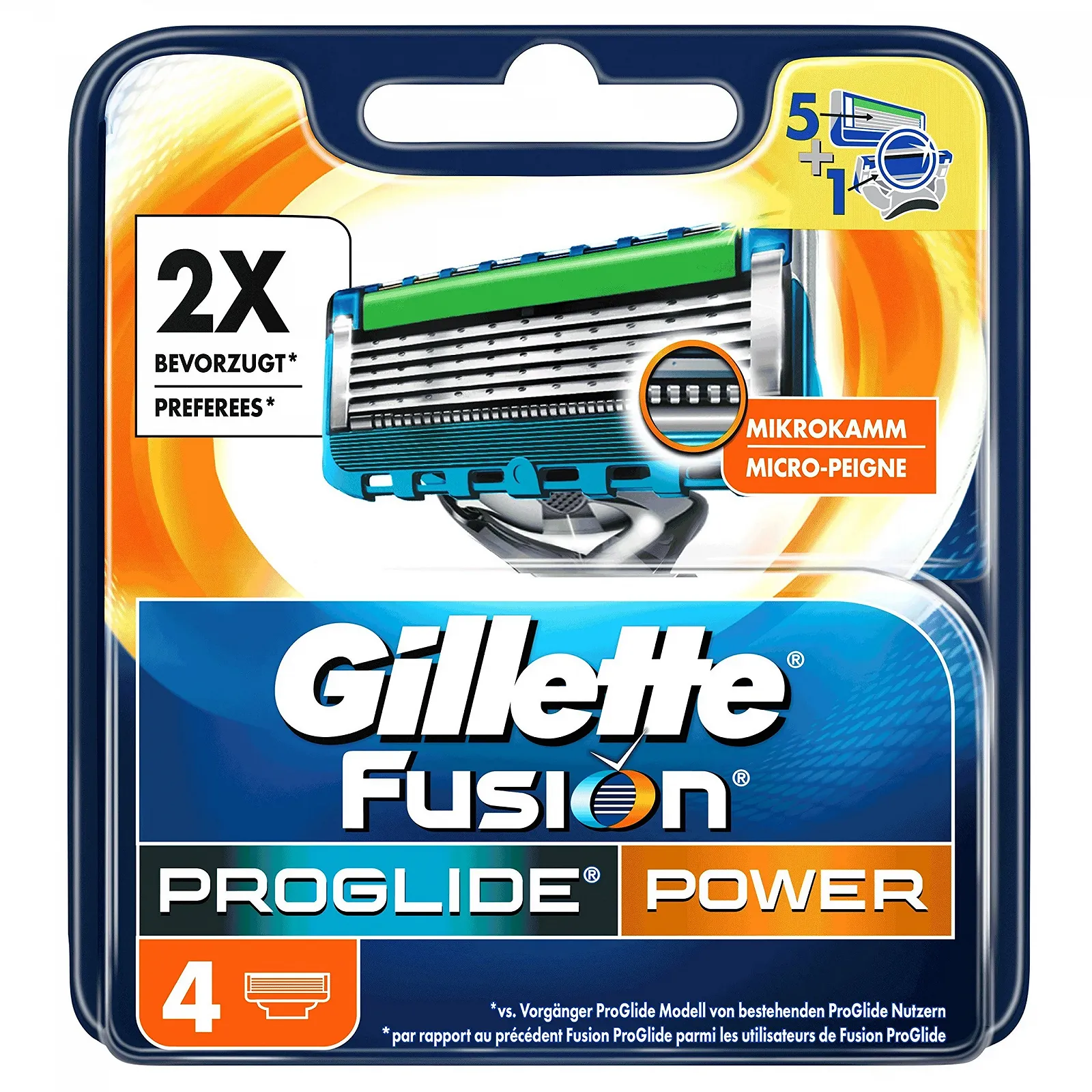Сменные лезвия для бритвы Gillette Fusion ProGlide Power 4 шт., фото №1 Сменные лезвия для бритвы Gillette Fusion ProGlide Power 4 шт., фото №1