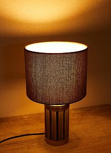 Настільна лампа BRUBAKER 33 см Дерево/Метал Сіра synthetic.ua - Фото 1