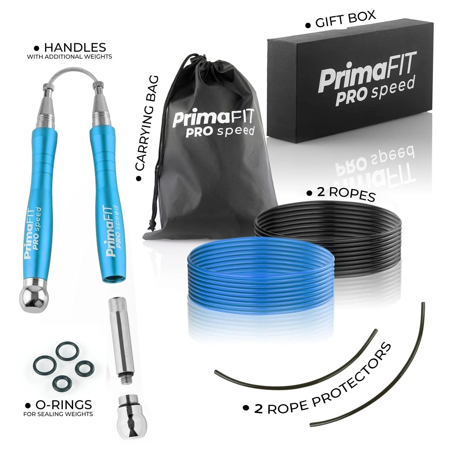 Скакалка PrimaFIT Fitness Pro Speed 3 м Регульована з обтяжувачами та підшипниками Aluminium Black, фото №7 Скакалка PrimaFIT Fitness Pro Speed 3 м Регульована з обтяжувачами та підшипниками Aluminium Black, фото №7