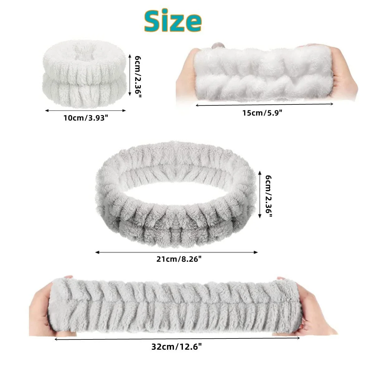 Набір: Пов'язки для обличчя, зап'ястків для спа--процедур, фото №3