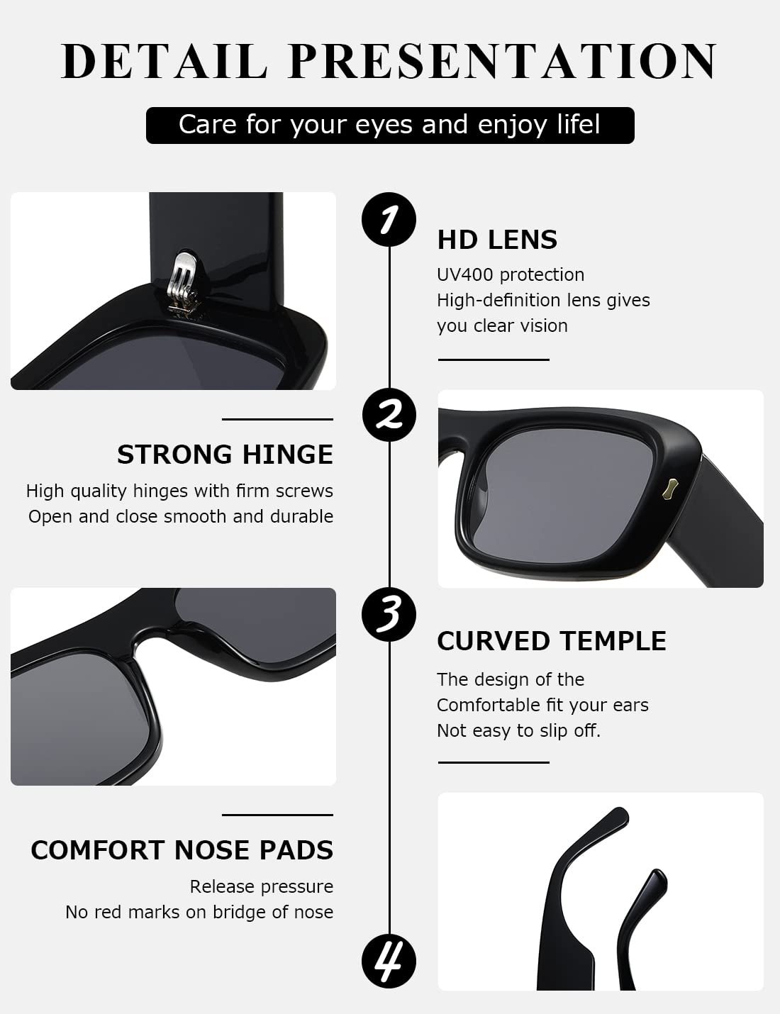 Сонцезахисні окуляри Kimorn для чоловіків та жінок, модні ретро 90-х, вінтажні Y2K, великі квадратні, фото №5