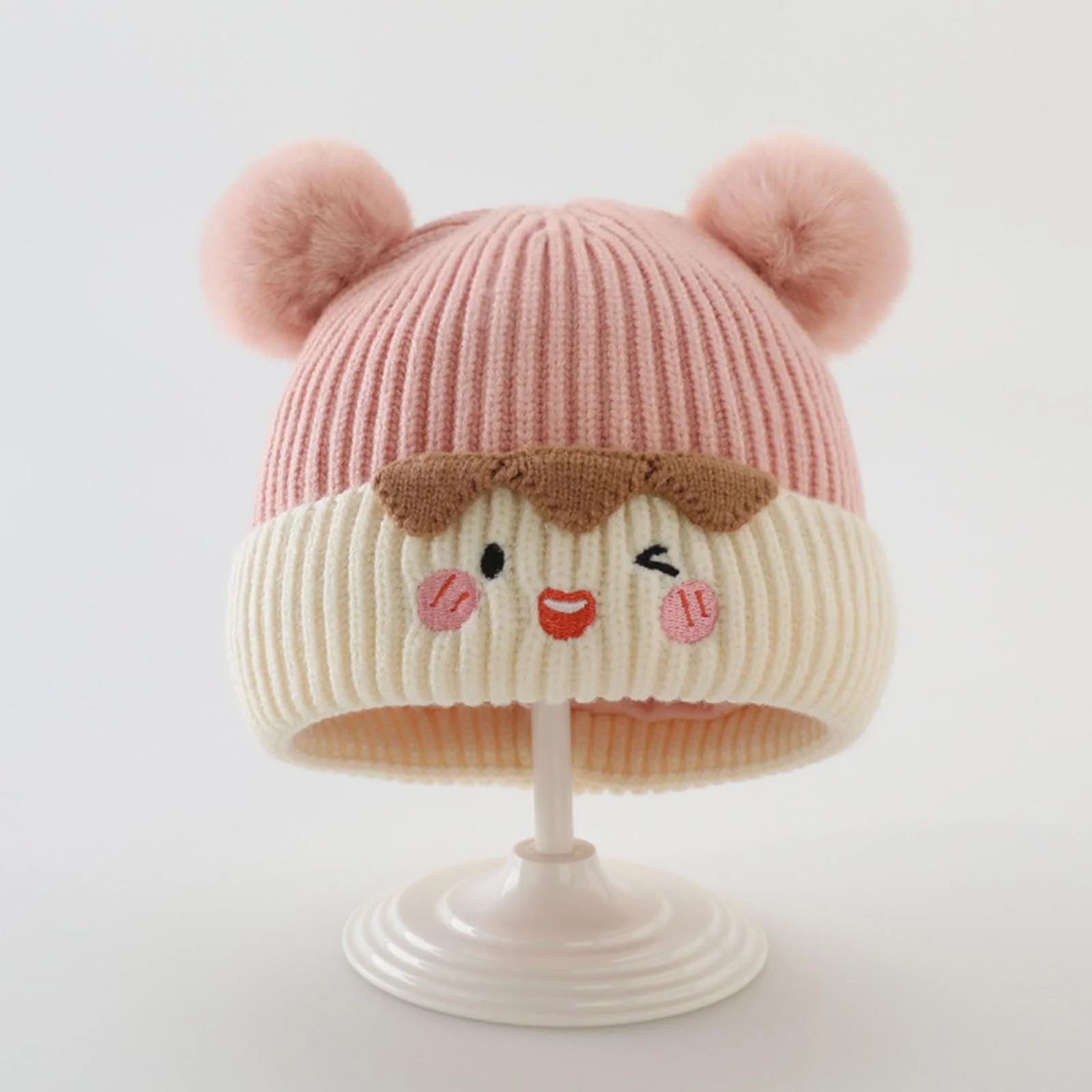 Дитяча в'язана шапка Тепла шапка-капюшон, фото №3