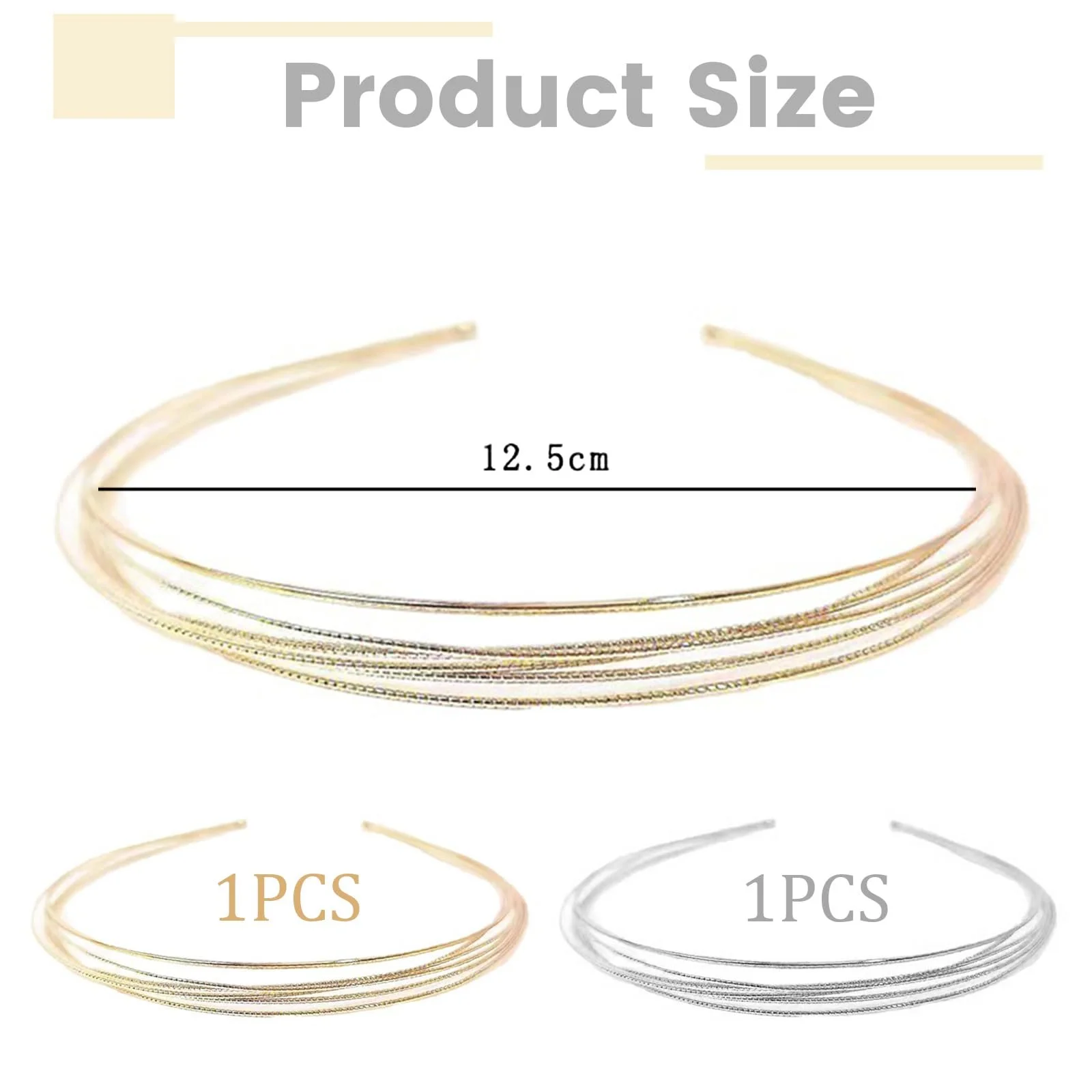 Набор из 2 многослойных металлических обручей для женщин., фото №2