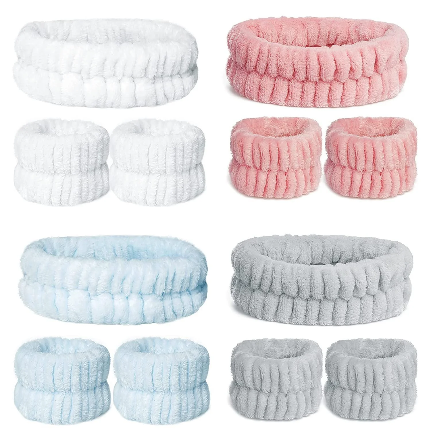 Набір: Пов'язка спа для обличчя, напульсники для вмивання, еластична, фото №1 Набір: Пов'язка спа для обличчя, напульсники для вмивання, еластична, фото №1