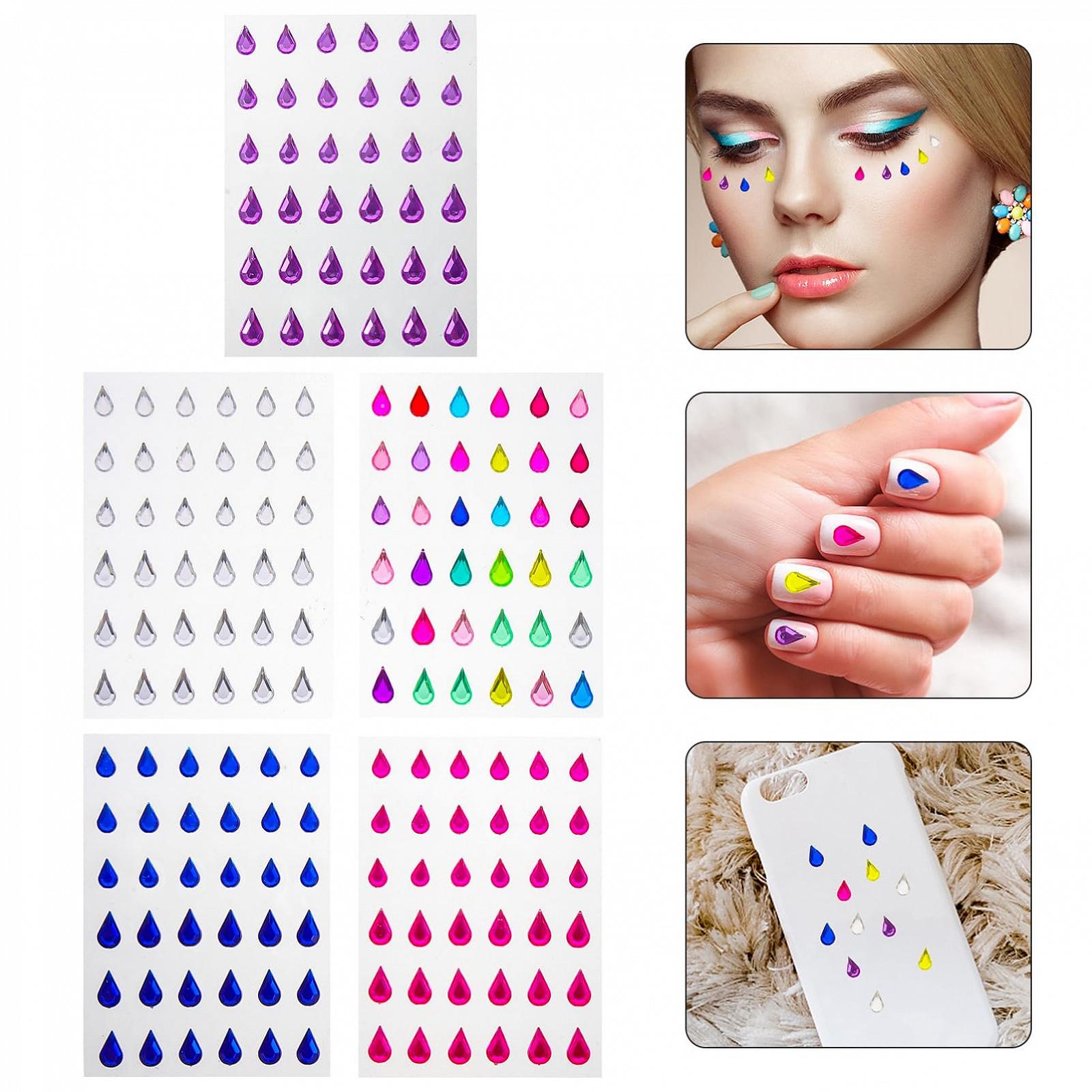 Стразы для макияжа глаз FRCOLOR, 15 листов, наклейки со стразами, кристаллы для детей, драгоценные камни для лица, бриллианты для ногтей, ювелирные изделия, фото №4