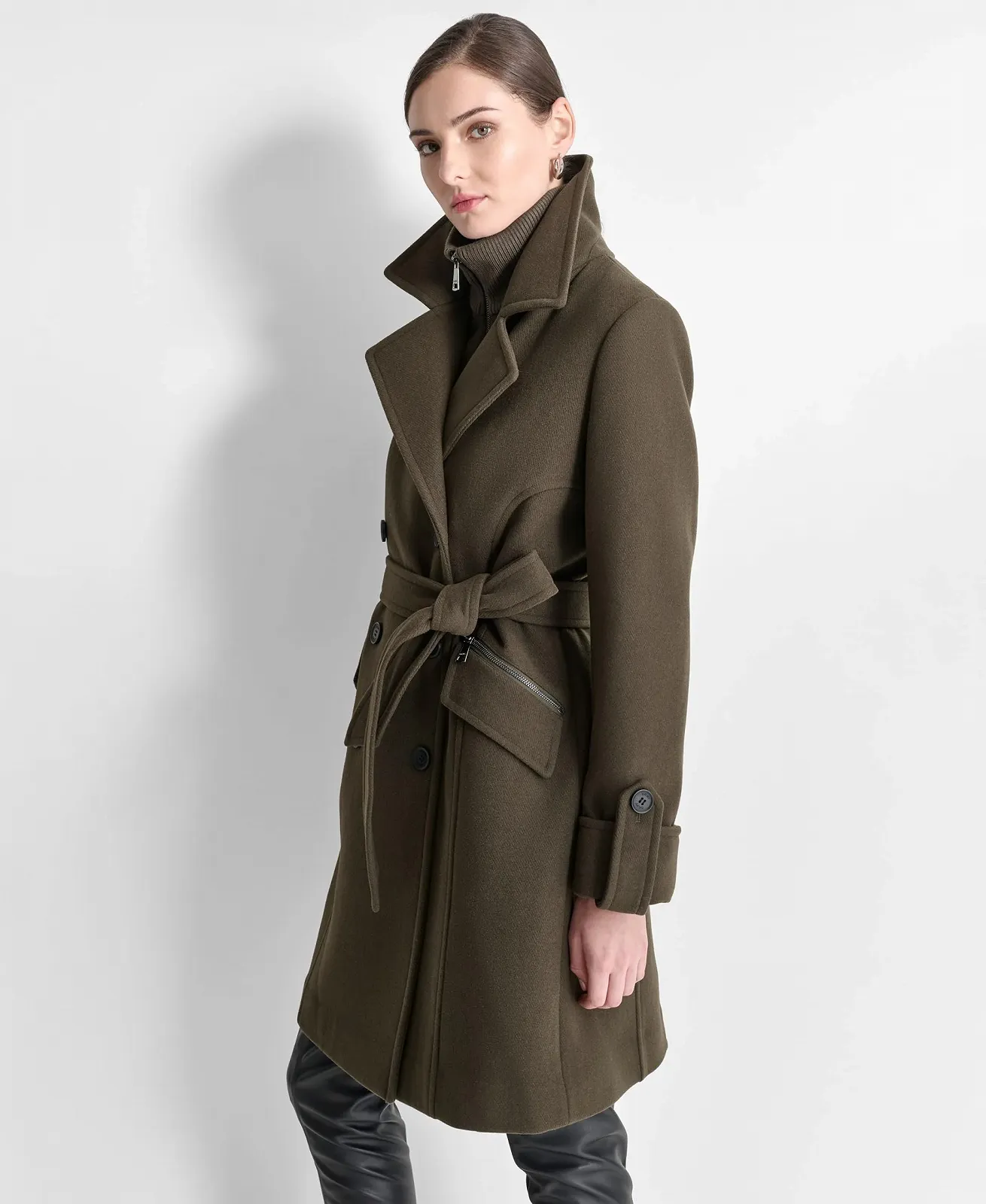 Пальто DKNY із застібкою-блискавкою та поясом, фото №2 Пальто DKNY із застібкою-блискавкою та поясом, фото №2