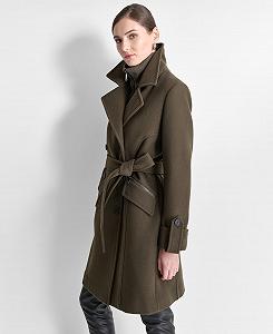 Пальто DKNY з поясом на блискавці для жінок ціна на synthetic.ua - Фото 1 Пальто DKNY з поясом на блискавці для жінок synthetic.ua - Фото 1