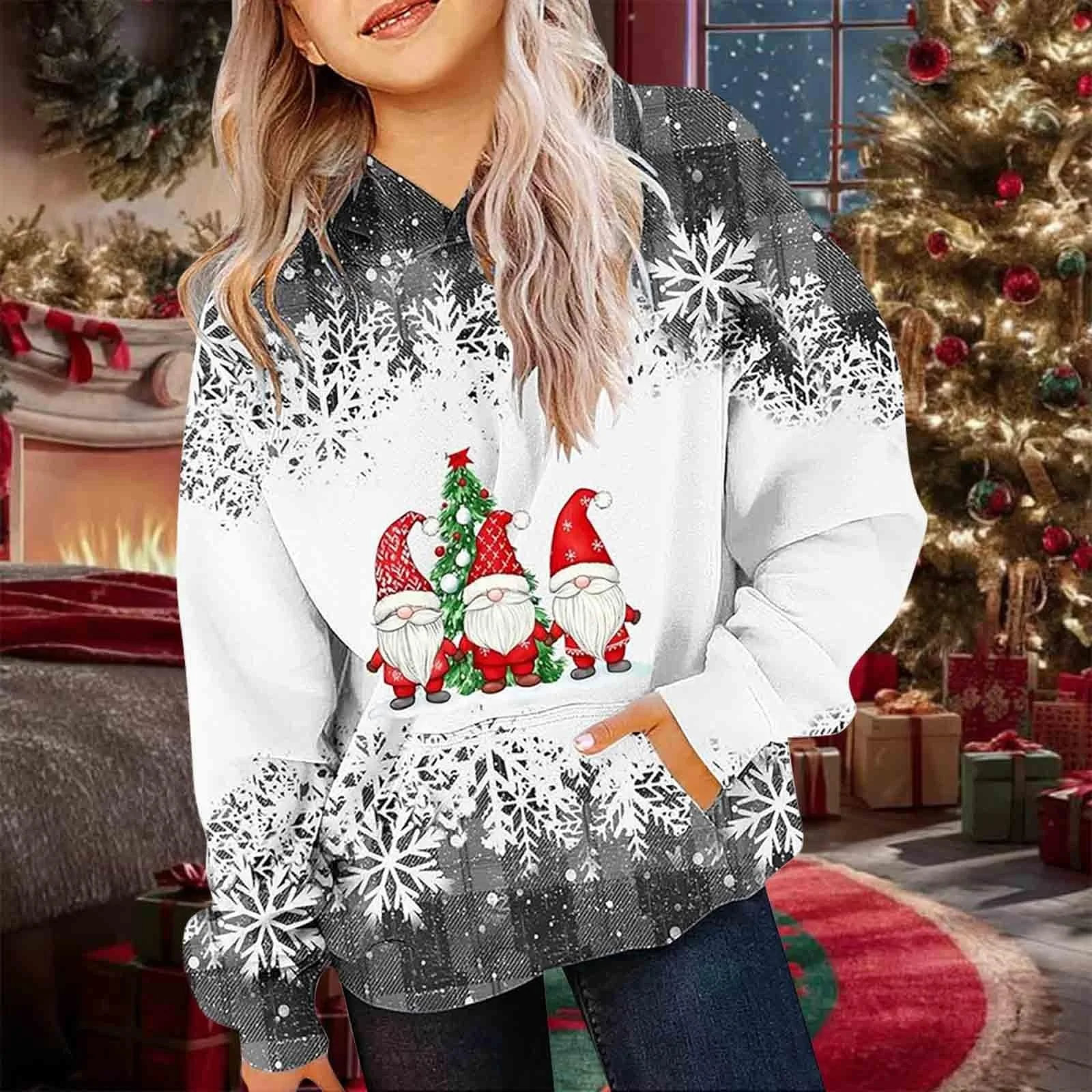 Різдвяний світшот Толстовка Snowman для хлопчиків, зимова, з довгими рукавами, тепла та зручна, фото №3