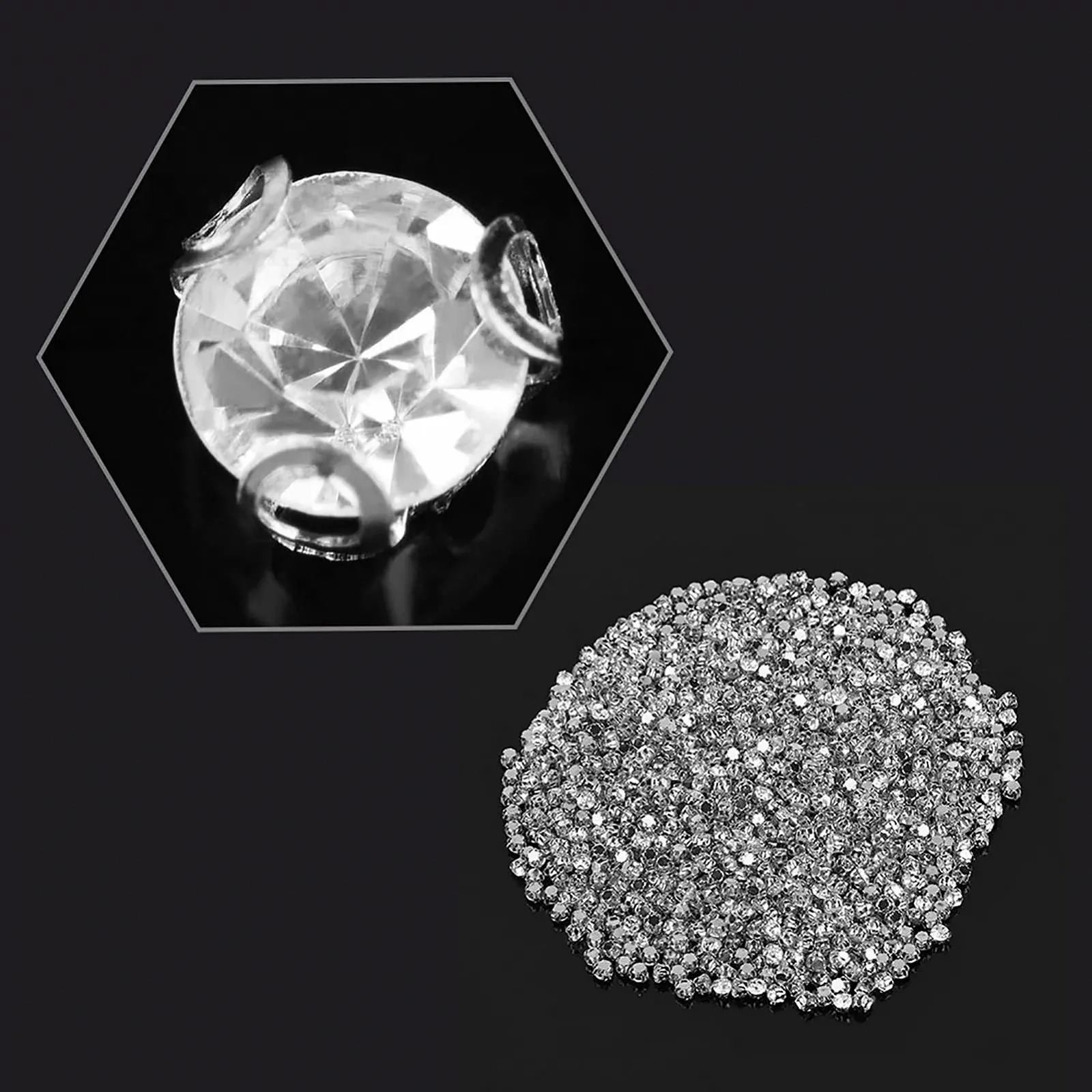 Стрази Пришивні Kristall-Strasssteine для DIY одягу, Легкі та Добре Просвердлені, білі, фото №7