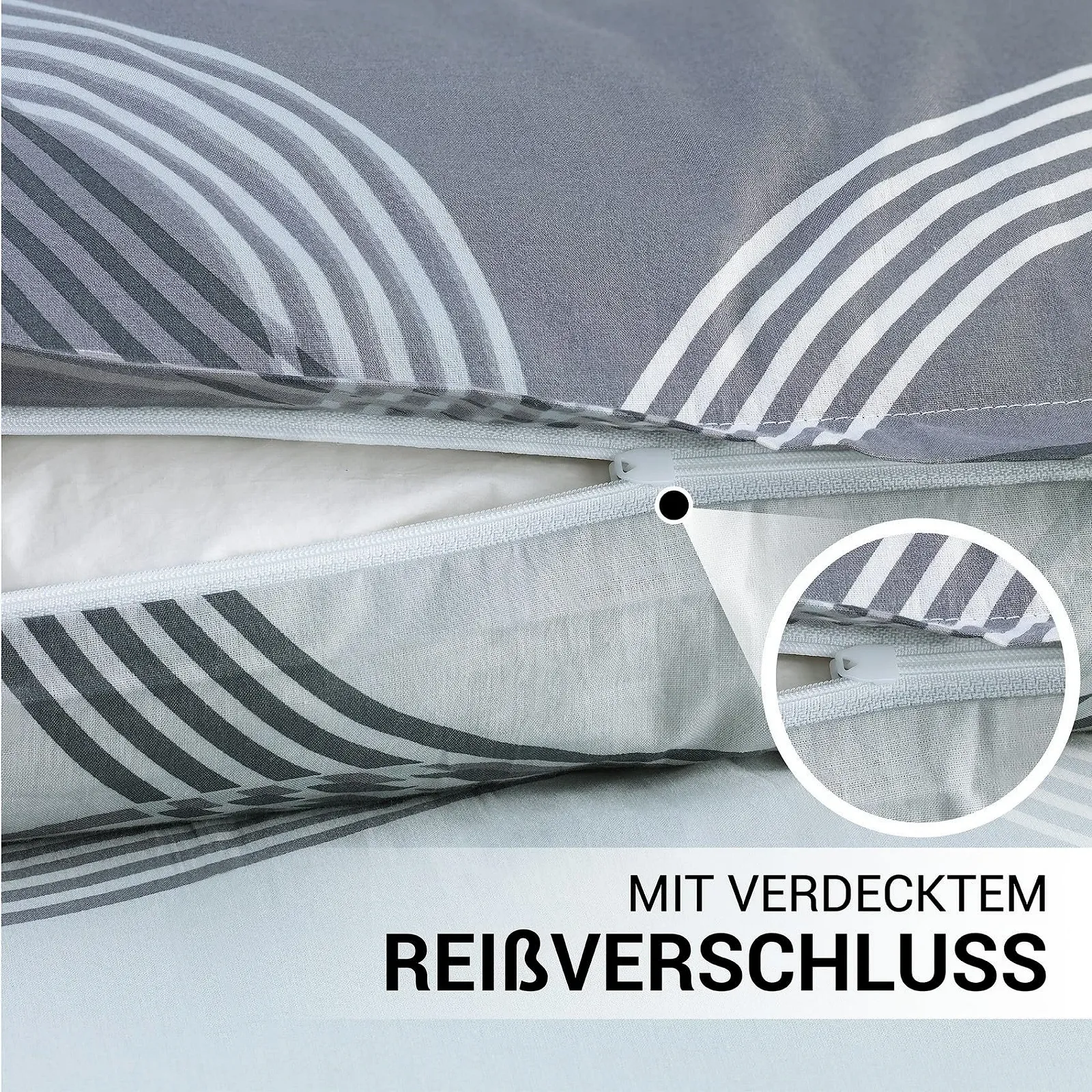 Постельное белье MALIKA 135 x 200 см 2 предмета узор в кружочки renforcé хлопок Серая, фото №4