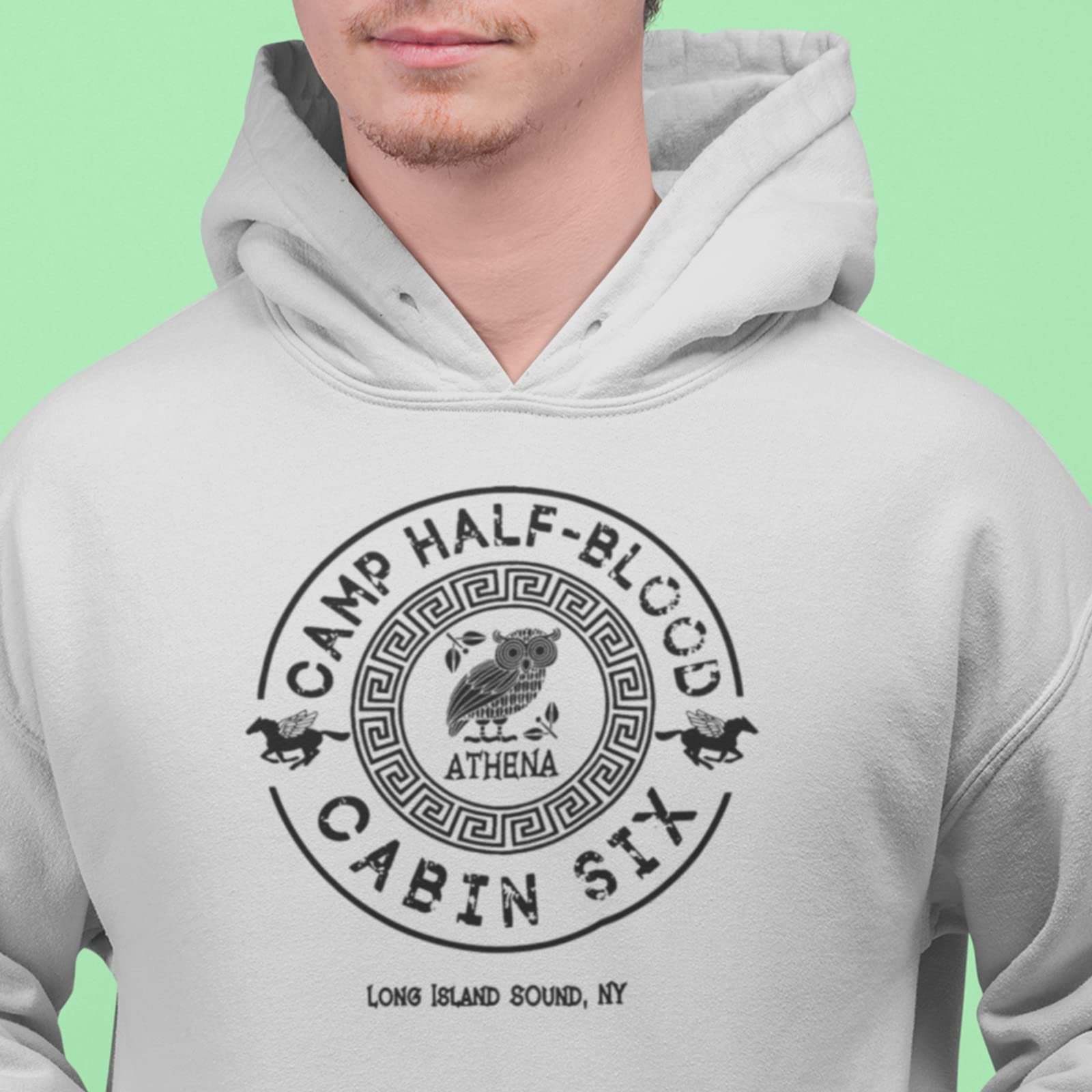 Худи SMARTYPANTS Camp Half Blood Cabin Six - Телешоу, Фильм, Кино, Книги, Чтение, Миф, Боги, Олимпийские игры, Посейдон, Полубог, Монстр, Смертный, Подарок, Пуловер Серый Prime, фото №3