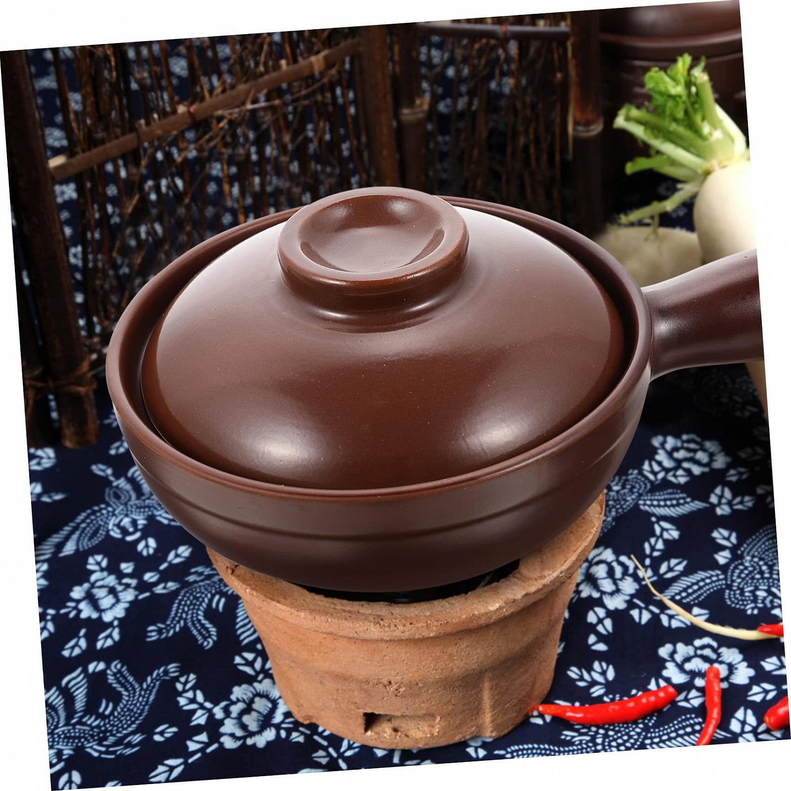 Кастрюля Healifty Керамическая С ручкой Термостойкая С крышкой, фото №9