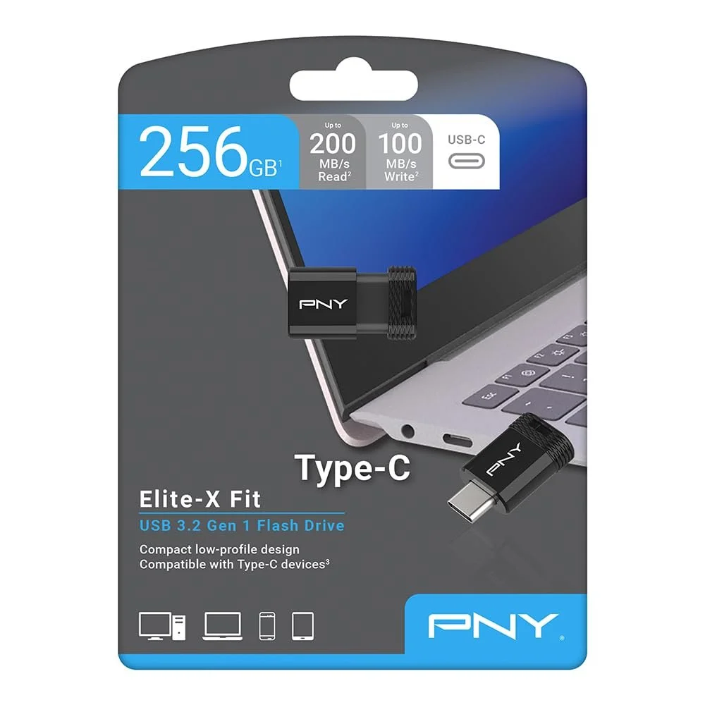 USB-накопичувач PNY Elite-X Fit 256 GB Type-C USB 3.2 200 MB/s, фото №10 USB-накопичувач PNY Elite-X Fit 256 GB Type-C USB 3.2 200 MB/s, фото №10