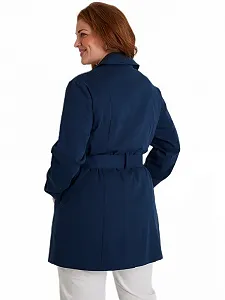 Тренч Afibel Короткий Двубортный Однотонный С Отложным Воротником synthetic.ua - Фото 1