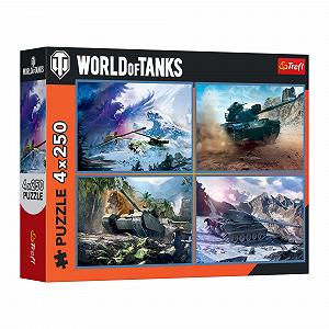 Пазл Trefl World of Tanks Big Tank Battle 4 x 250 елементів - Фото 1
