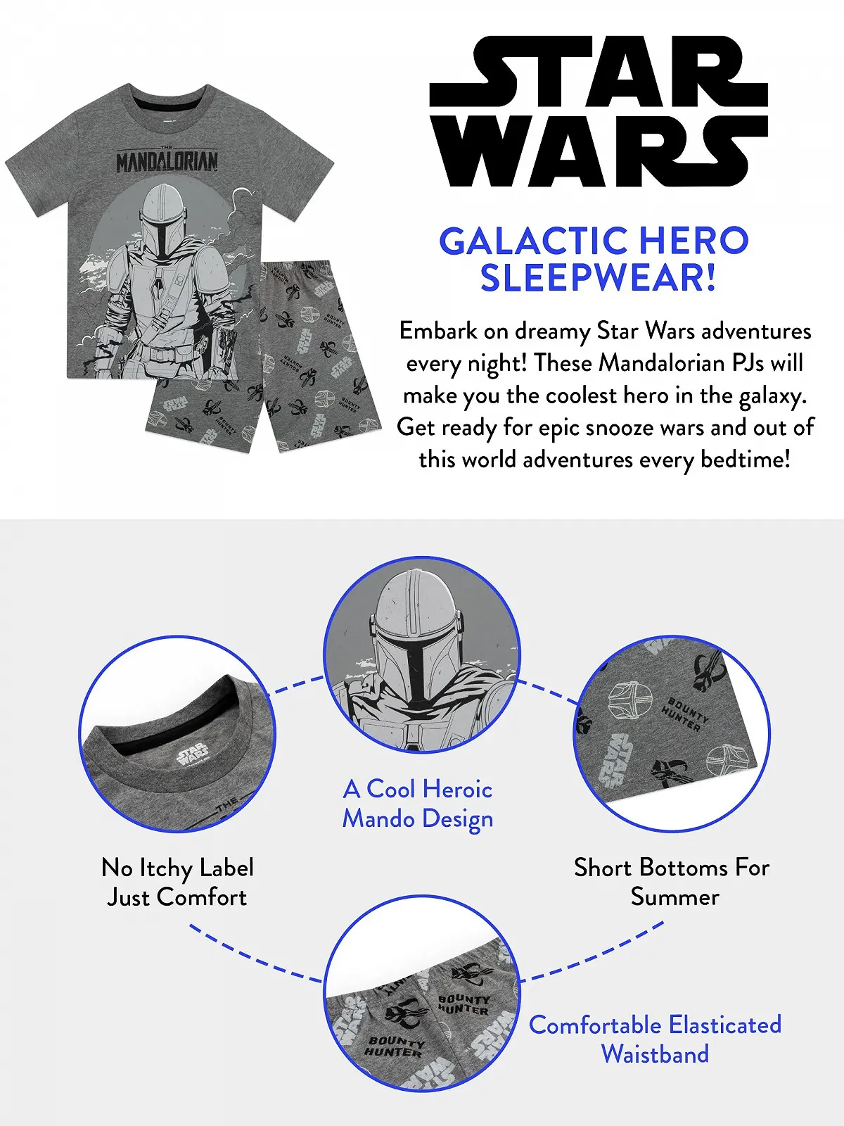 Піжама Star Wars Mandalorian Шорти для хлопчиків, фото №7 Піжама Star Wars Mandalorian Шорти для хлопчиків, фото №7