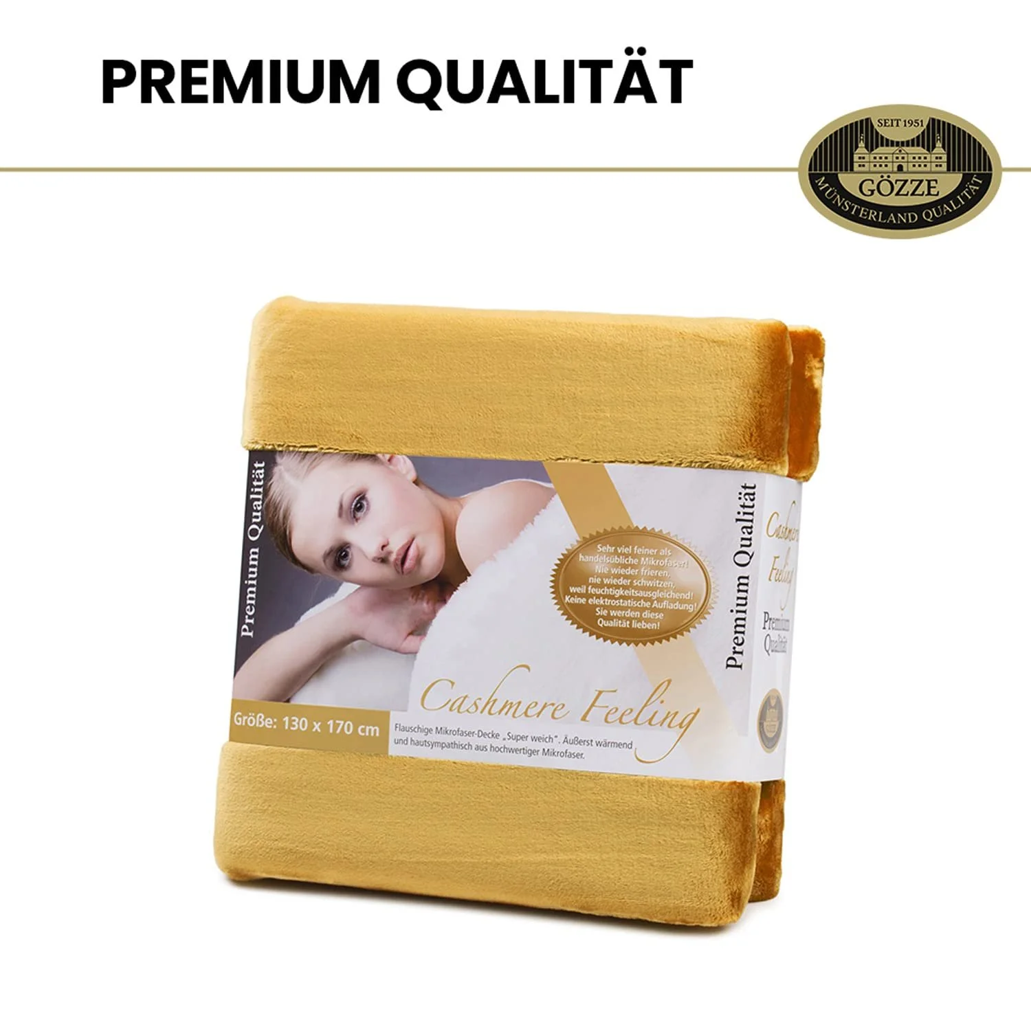 Покривало Gözze Premium Cashmere Feel 170 x 130 см пiсок, фото №8