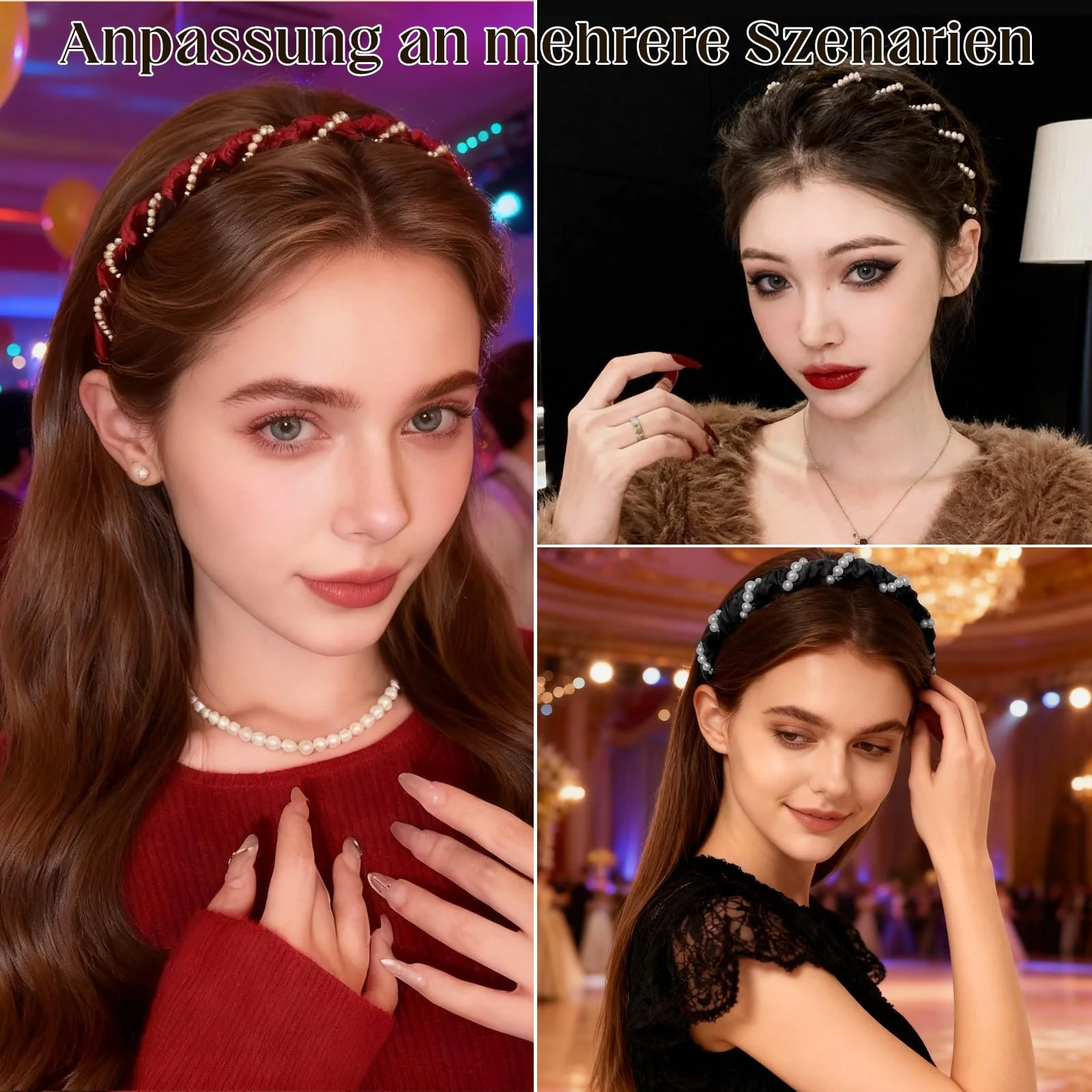 Обруч для волосся Штучні перли, фото №7