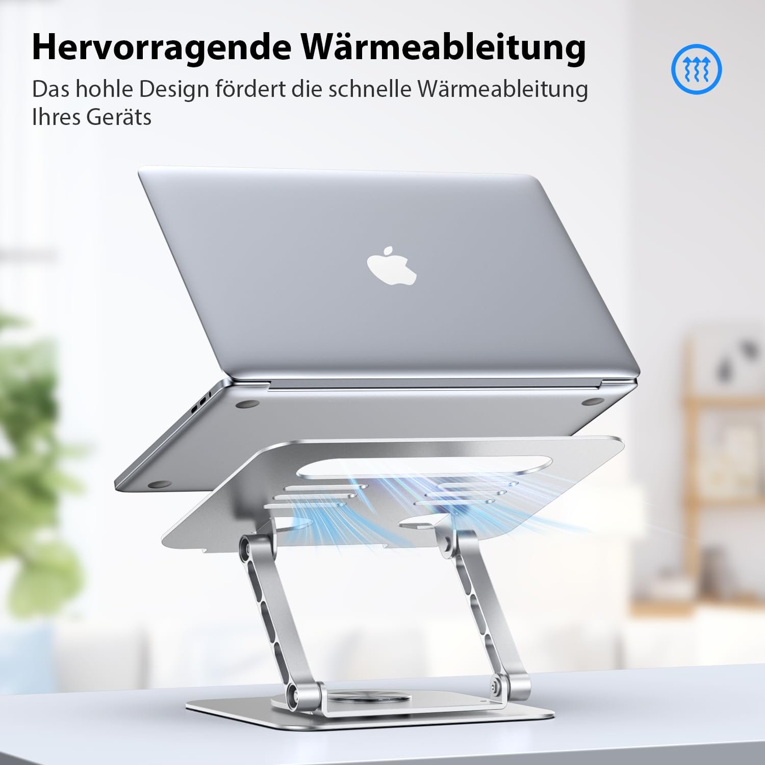 Підставка для ноутбука алюмінієва з обертовою основою на 360, фото №8 Підставка для ноутбука алюмінієва з обертовою основою на 360, фото №8