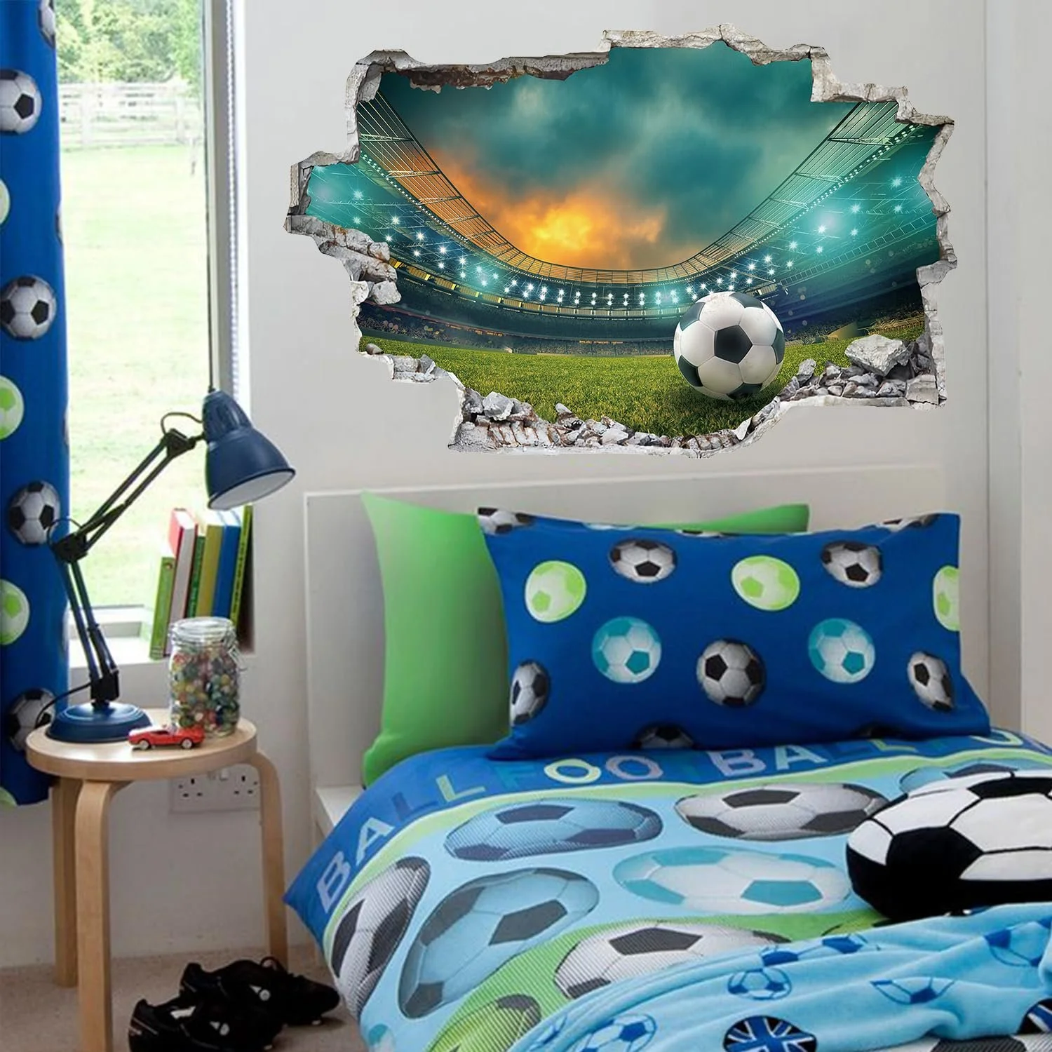 Наклейка на стіну TOARTI 3D Футбольна арена Прорив Різнокольоровий, фото №3