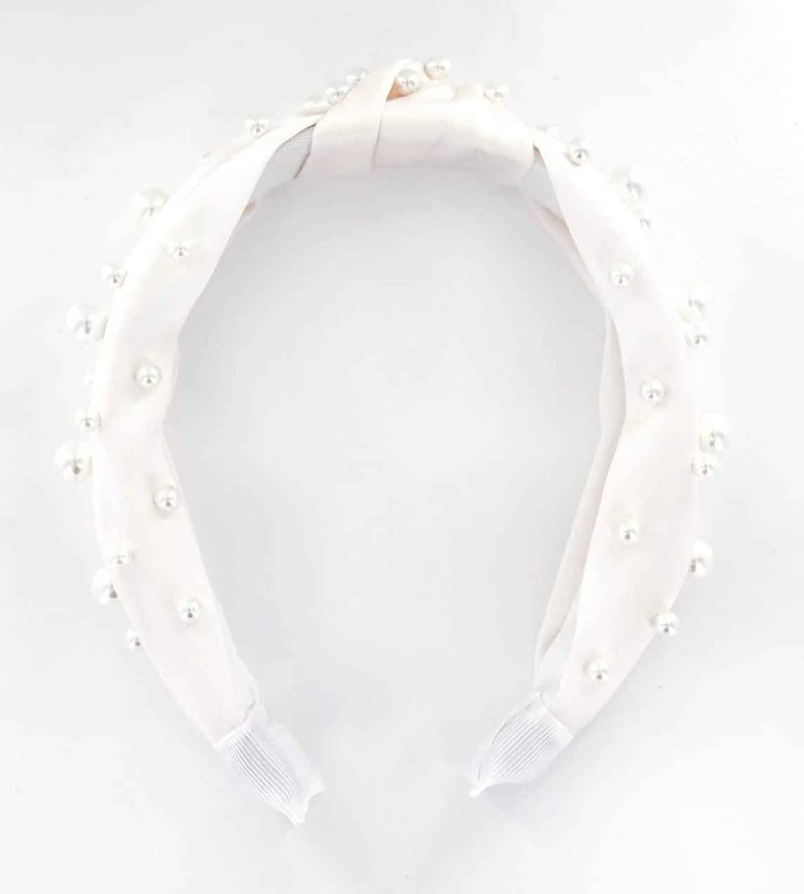 Обруч Axy з перлами та вузлом, покритий атласом, фото №4
