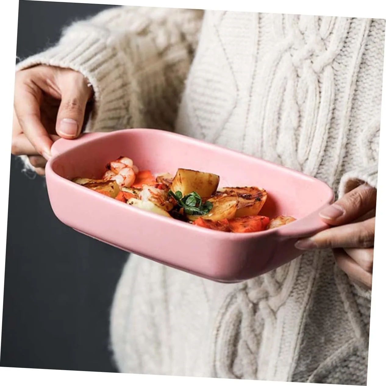 Форма для запекания BESTYASH керамическая прямоугольная термостойкая для микроволновой печи компактная, фото №6