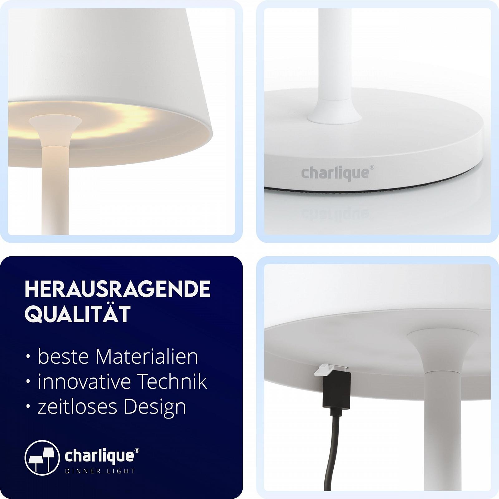 Настільна лампа charlique Dinner Light Mini LED 28 см Акумуляторна USB IP54 Біла, фото №2