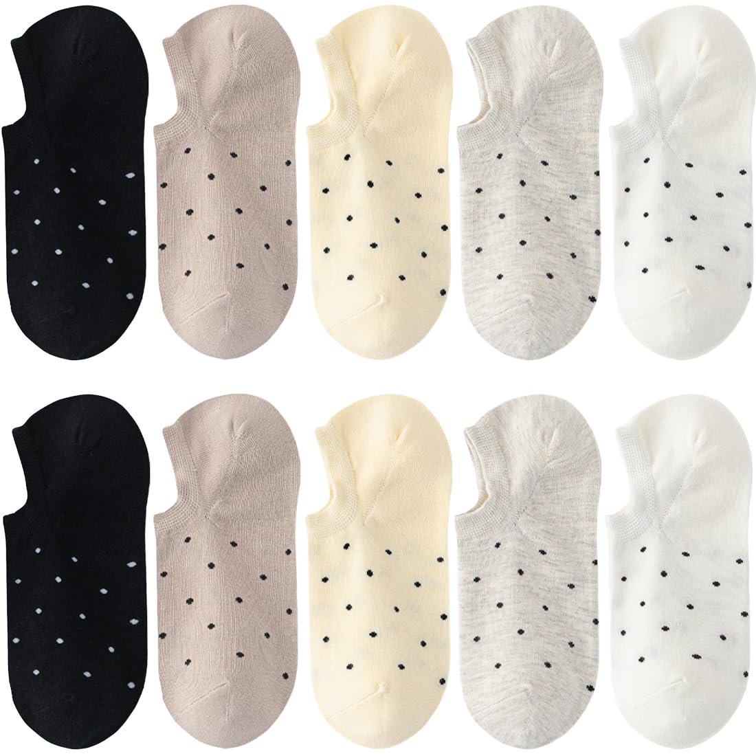 Носки Женские Короткие Носки-Кроссовки 10 Пар Размер 35-38 Спортивные Носки в Горошек, фото №1