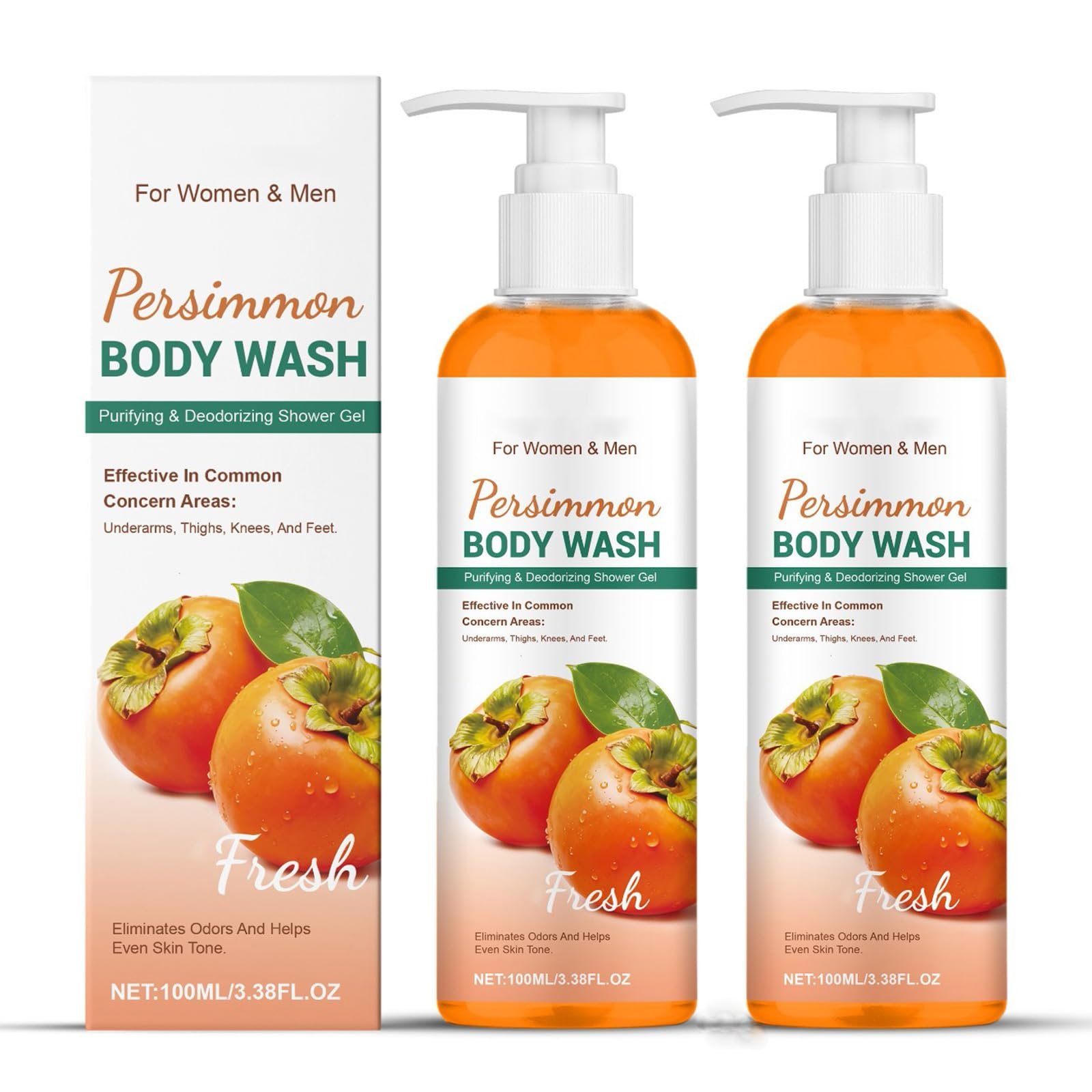 Гель для душу з хурмою освіжаючий та дезодоруючий (2 шт.), фото №1