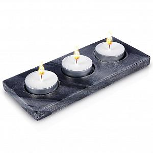 Подсвечник Vilde Marble Tea Light Holder для 3 свечей 18 х 8 см synthetic.ua - Фото 1
