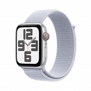 Смарт-годинник Apple Watch SE (2nd Generation) GPS + Cellular 44mm Алюмінієвий корпус сріблястий та Sport Loop синя хмара (One Size) - Фото 1