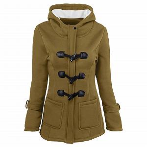 Пальто pvucpot Женская Куртка Зимняя Двубортная Средней Длины - Фото 1