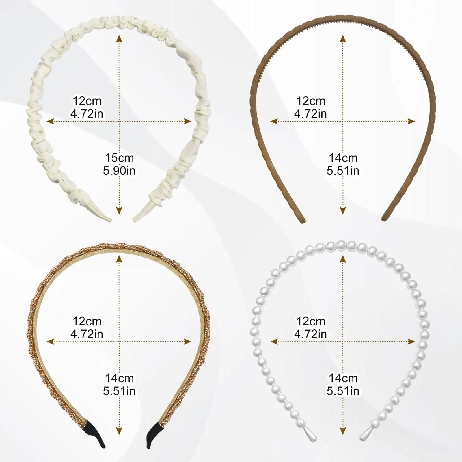 Набір жіночих обручів на голову 7 шт, фото №3