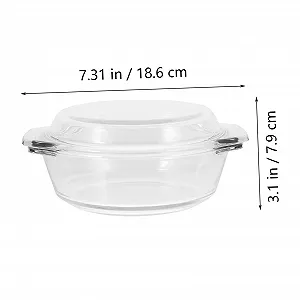 Кастрюля для запекания NOLITOY Стеклянная Круглая с крышкой Термостойкая Прозрачная synthetic.ua - Фото 1
