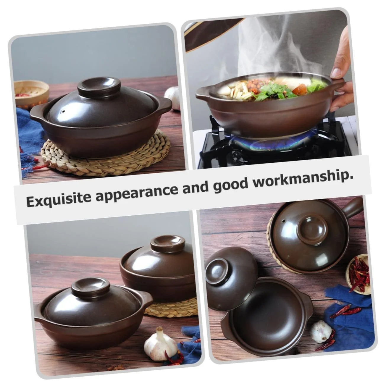 Кастрюля Gatuida Ceramic с боковыми ручками термостойкая, фото №4